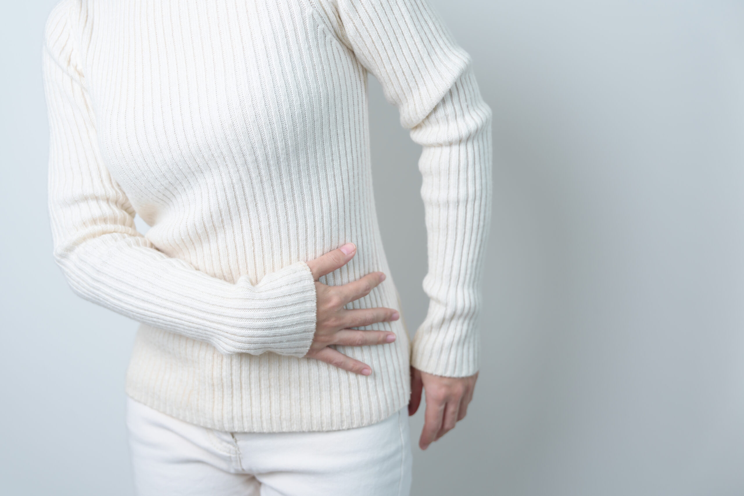 woman having side back pain. Urinary system and Stones, Cancer, world kidney day, Chronic kidney stomach, liver pain and pancreas concept